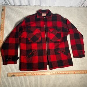 Vintage 5 Brothers 100% Wool Union Made Outerwear Shirt Flannel Woolen Zip Up